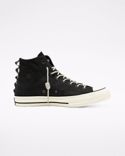 Converse Nubuck Leather Chuck 70 Férfi Magasszárú Fekete/Fehér | MVFPKBD-HU